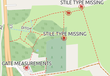 Screenshot from QMapShack - low level. stile-type